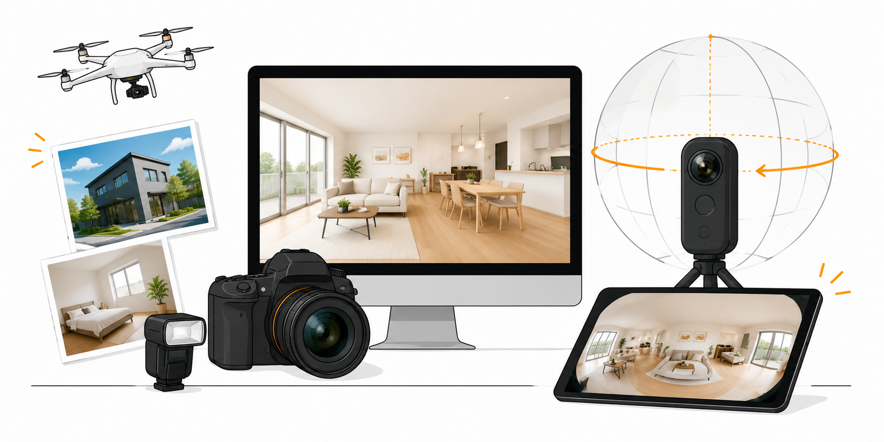 写真撮影と360°撮影のイメージ画像